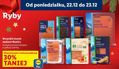 Łosoś wędzony Nautica (różne rodzaje) promocja w Lidl