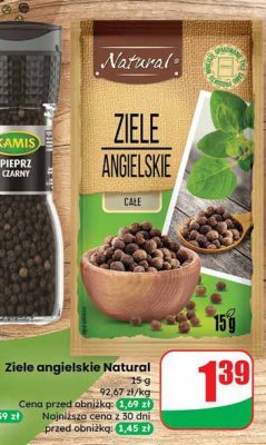Pieprz czarny ziarnisty młynek Kamis promocja w Dino