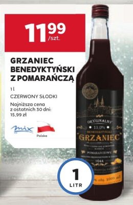 Grzaniec Benedyktyński z pomarańczą czerwony słodki promocja w Stokrotka