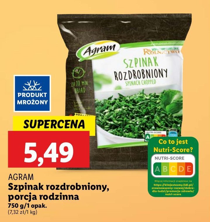 Szpinak rozdrobniony Agram promocja w Lidl