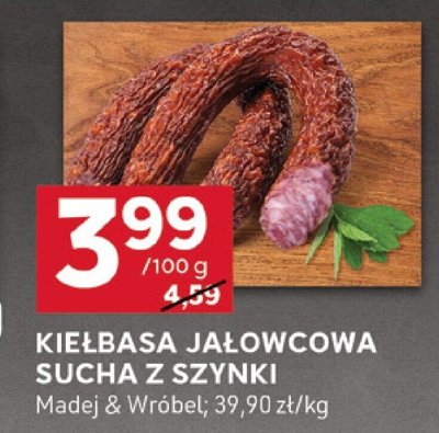 Kiełbasa jałowcowa sucha z szynki promocja w Stokrotka