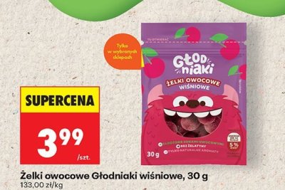 Żelki owocowe Głodniaki wiśniowe, 30 g promocja w Biedronka