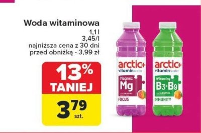 Woda witaminowa arctic+ 1,1l promocja w Carrefour