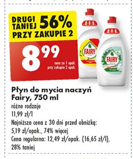 Płyn do mycia naczyń lemon Fairy promocja w Biedronka