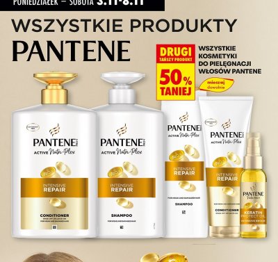Wszystkie kosmetyki do pielęgnacji włosów Pantene drugi -50% taniej promocja w Biedronka