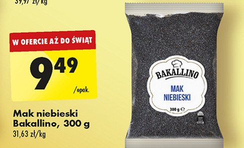 Mak niebieski Bakallino promocja w Biedronka