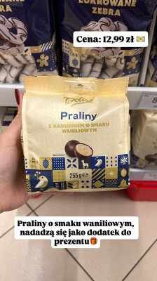 Praliny z nadzieniem o smaku waniliowym  promocja w Dino