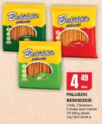 Paluszki Beskidzkie Z Solą, Z Sezamem, O Smaku Sera i Cebulki promocja w Chorten