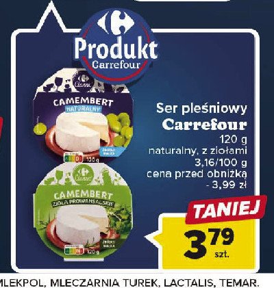 Ser camembert z ziołami prowansalskimi Carrefour promocja