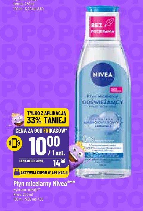 Płyn micelarny odświeżający cera normalna i mieszana Nivea promocja