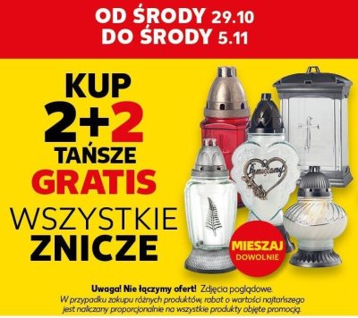 Znicze wszystkie 2+2 graits promocja w Kaufland