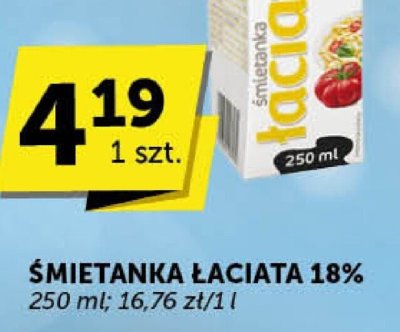 Śmietanka Łaciata 18% promocja w Groszek