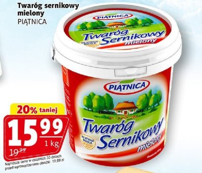 Twaróg sernikowy mielony Piątnica 1kg promocja w Prim Market