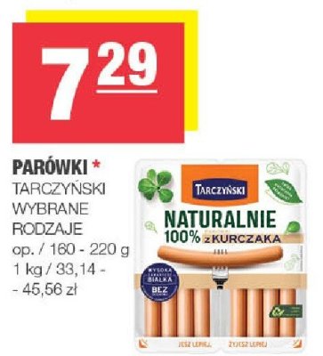 Parówki Tarczyński wybrane rodzaje promocja w SPAR