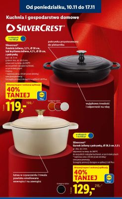 Patelnia Silvercrest żeliwna 3,7 L Ø 30 cm lub brytfanna żeliwna 4,7 L Ø 29 cm z pokrywką promocja w Lidl