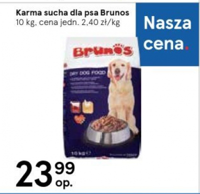 Karma dla psa wołowina i drób Brunos promocja