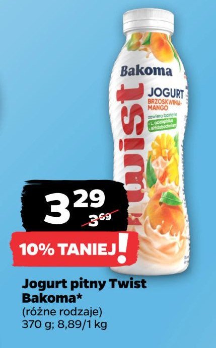 Jogurt brzoskwinia mango Bakoma twist promocja