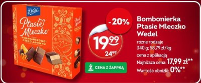 Bombonierka Ptasie Mleczko Wedel różne rodzaje promocja w Żabka