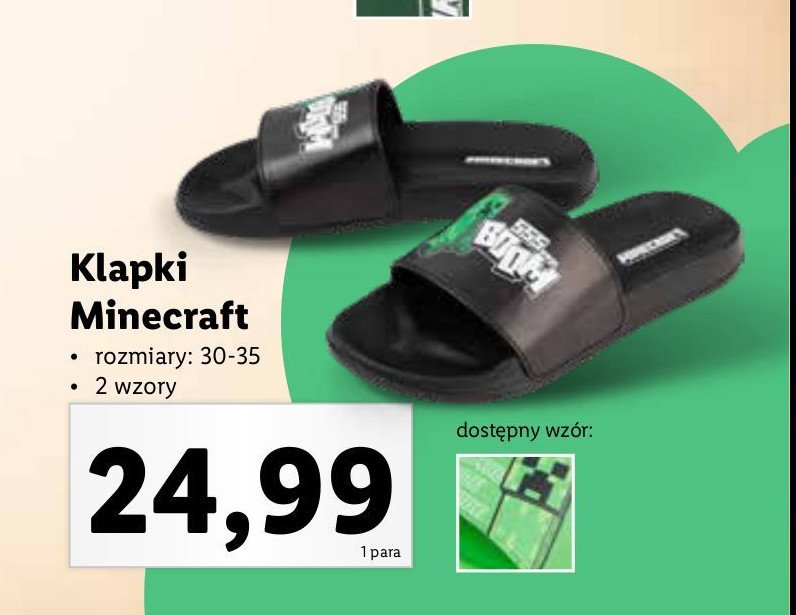 Klapki minecraft 30-35 promocja