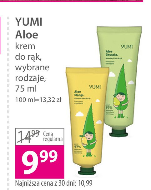 Krem do rąk aloe gruszka Yumi cosmetics promocja
