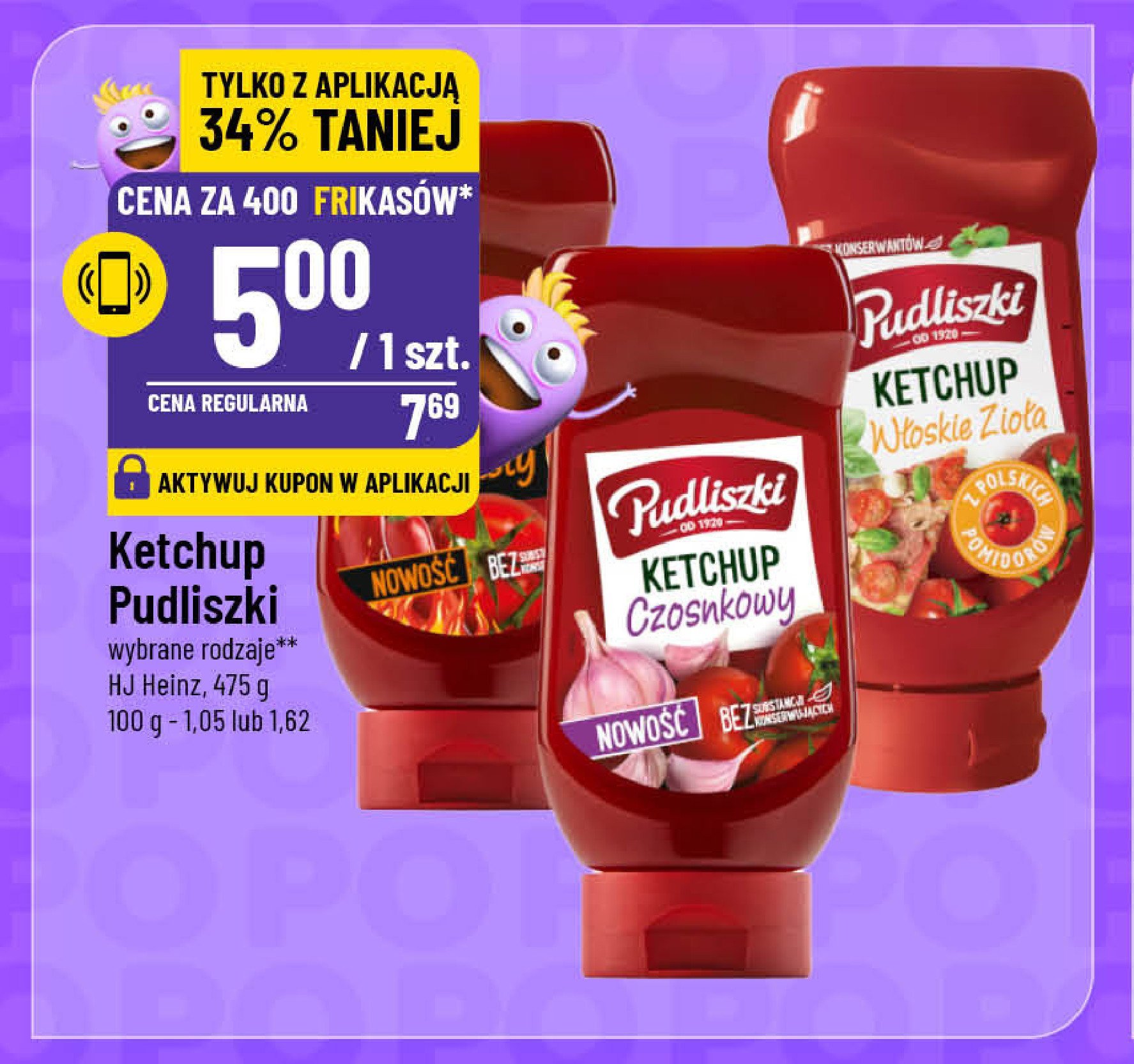 Ketchup czosnkowy Pudliszki promocja w POLOmarket