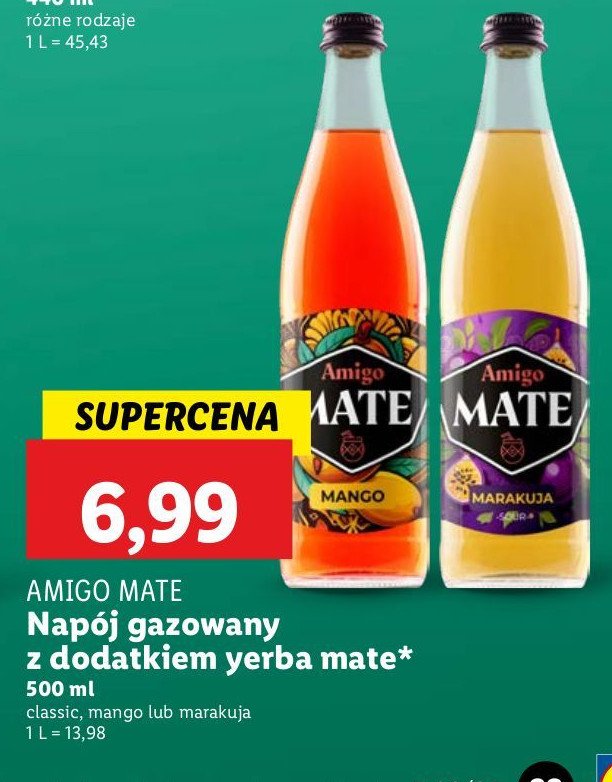 Napój mango Amigo mate promocja w Lidl