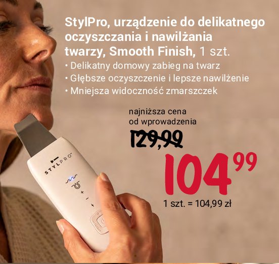 Urządzenie do delikatnego oczyszczania i nawilażania twarzy Stylpro promocja