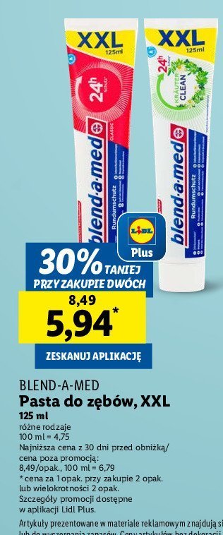 Pasta do z臋b贸w 24h Blend-a-med promocja