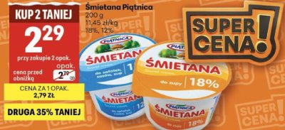 Śmietana Piątnica promocja w Delikatesy Centrum