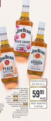 Likier, whiskey Jim Beam Peach promocja w Dino