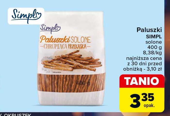 Paluszki solone Simpl promocja w Carrefour Market