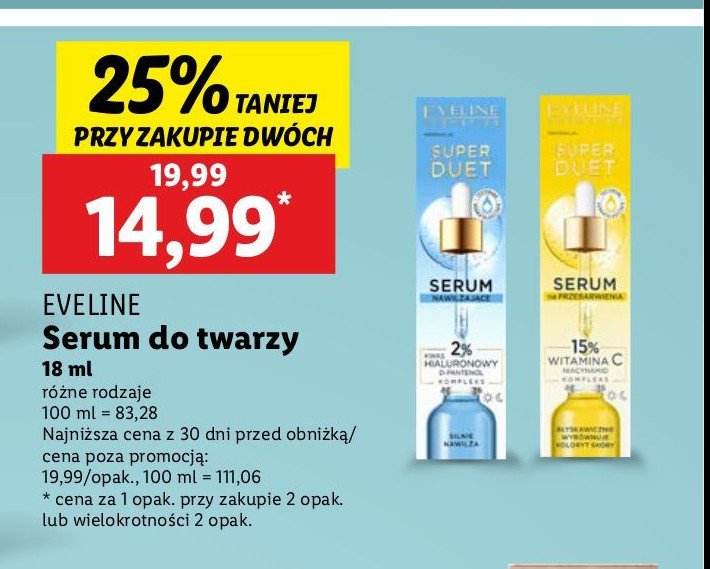 Serum nawil偶aj膮ce Eveline super duet promocja