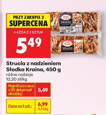 Strucla z nadzieniem Słodka Kraina, 450 g różne rodzaje promocja w Biedronka