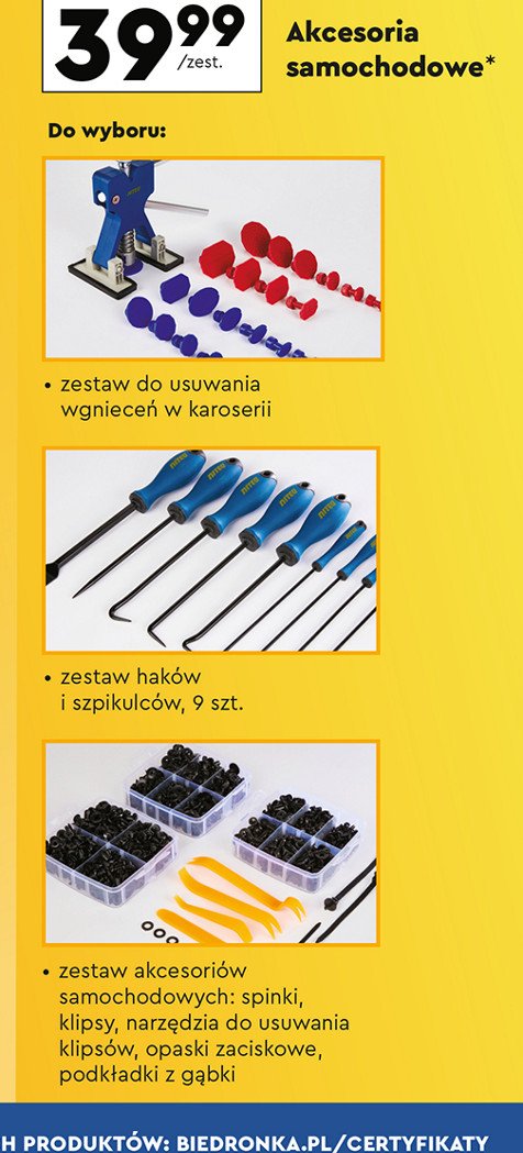 Zestaw do usuwania wgnieceń w karoserii Niteo tools promocja w Biedronka