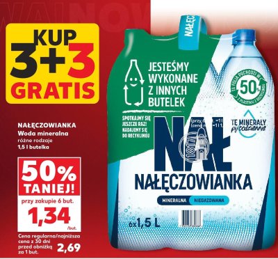 Woda mineralna różne rodzaje 1,5 l  3+3 GRATIS promocja w Kaufland