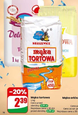 Mąka tortowa Kraszewice typ 450 promocja w Dino