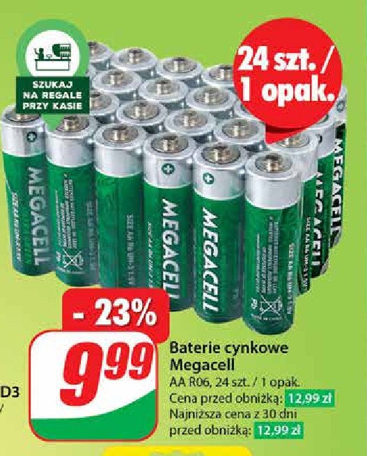 Baterie aa Megacell promocja w Dino