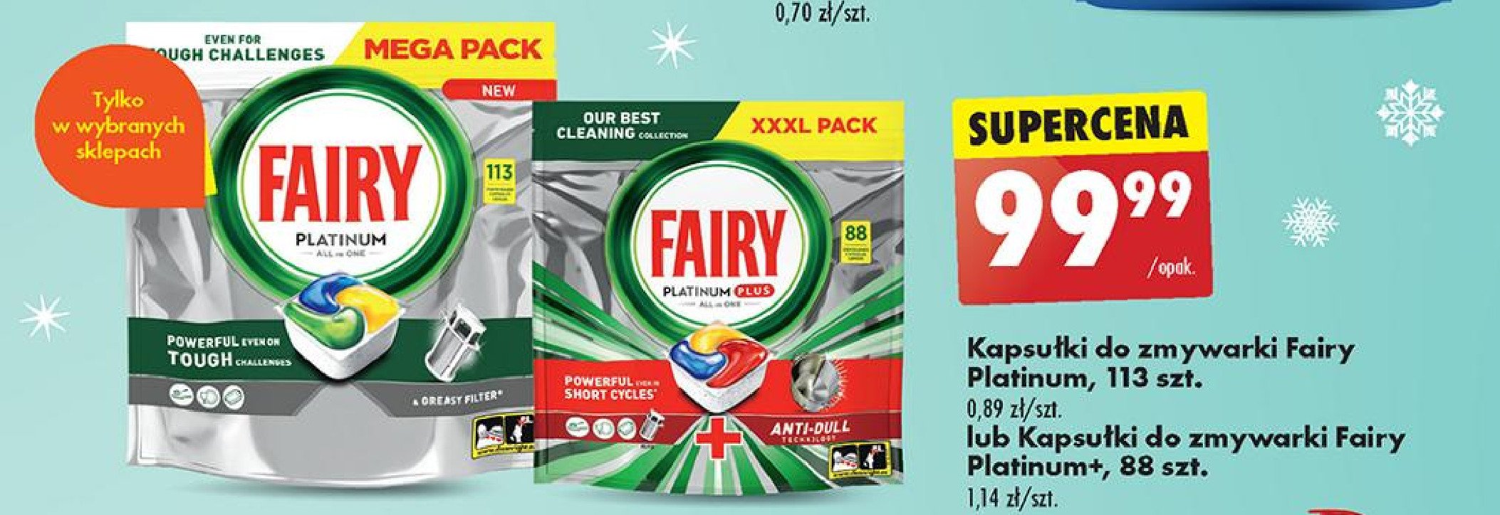 Kapsułki do zmywarki lemon Fairy platinum plus promocja w Biedronka