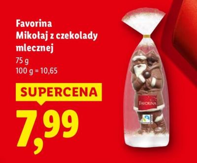 Mikołaj z czekolady mlecznej Favorina promocja w Lidl