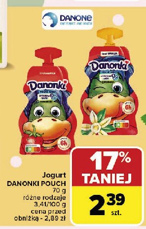 Jogurt w saszetce truskawka Danonki promocja