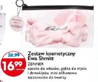 Zestaw gąbka do demakijażu i nawilżania twarzy + szczoteczka silikonowa do twarzy + opaska kosmetyczna Ewa schmitt promocja
