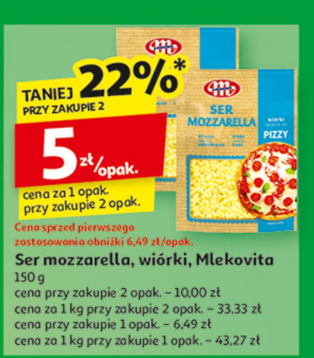 Ser tarty mozzarella Mlekovita promocja w Auchan