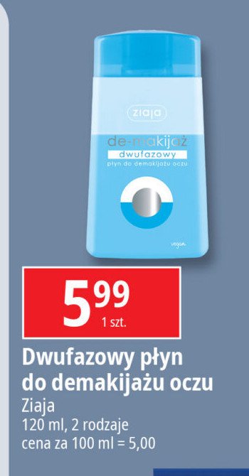 Płyn do demakijażu oczu uniwersalny Ziaja de-makijaż promocja