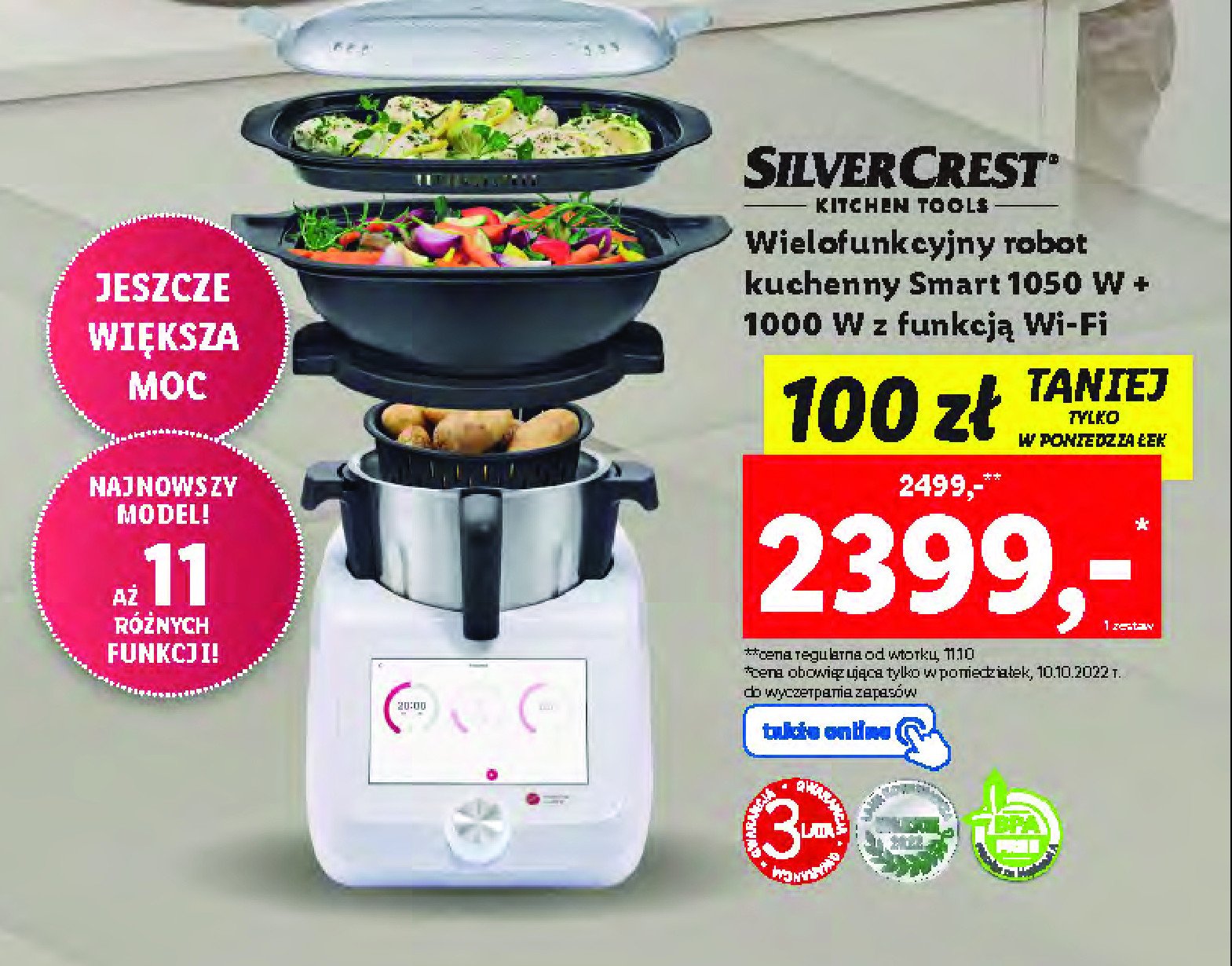 Robot kuchenny z funkcją wifi 1000w Silvercrest promocja