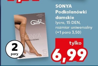 Podkolanówki damskie lycra, 15 DEN, rozmiar uniwersalny Sonya promocja w Kaufland