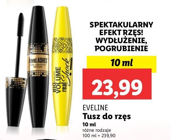 Tusz do rz臋s EVELINE BIG VOLUME REAL SHOCK! promocja