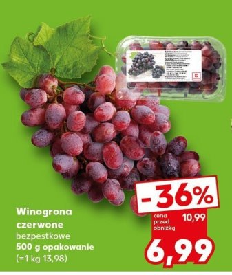 Winogrona czerwone bezpestkowe 500 g opakowanie promocja w Kaufland