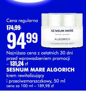 Krem przeciwzmarszczkowy do twarzy algolight SENSUM MARE promocja