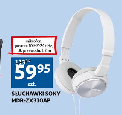 Słuchawki mdrzx310ap białe Sony promocja