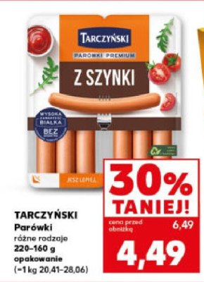 Parówki z szynki różne rodzaje promocja w Kaufland